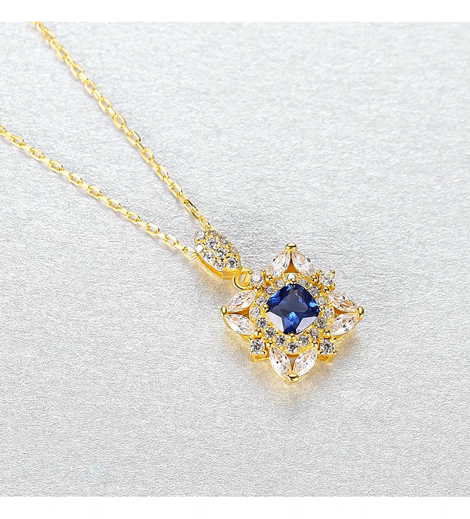 Breloques topaze pendentif colliers pour femmes mariage fiançailles Fine argent Sterling CZ fleur Kolye_voghion.com