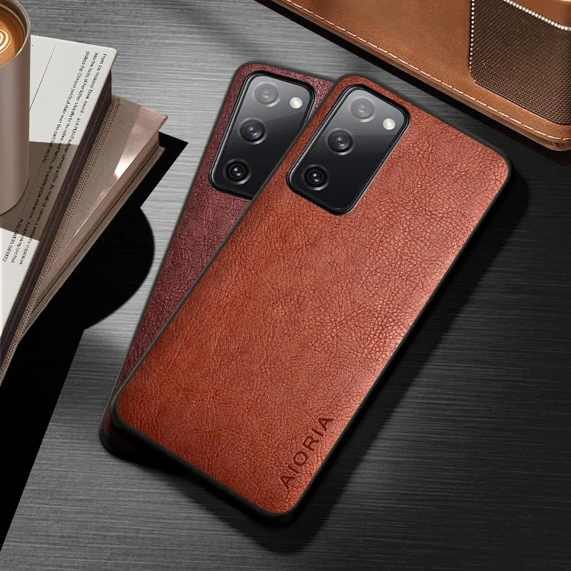 Luxury Vintage Leather Skin Case - Premium Soft Cover for Samsung Galaxy S20 FE Plus Ultra 5G