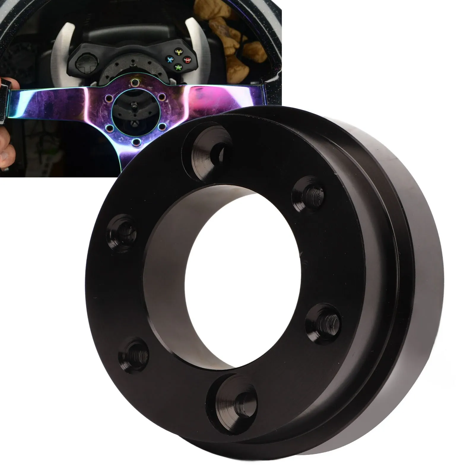 

70mm Steering Wheel Adapter Plate Aluminium Alloy For Logitech G29 G920 13 14in Steering Wheel