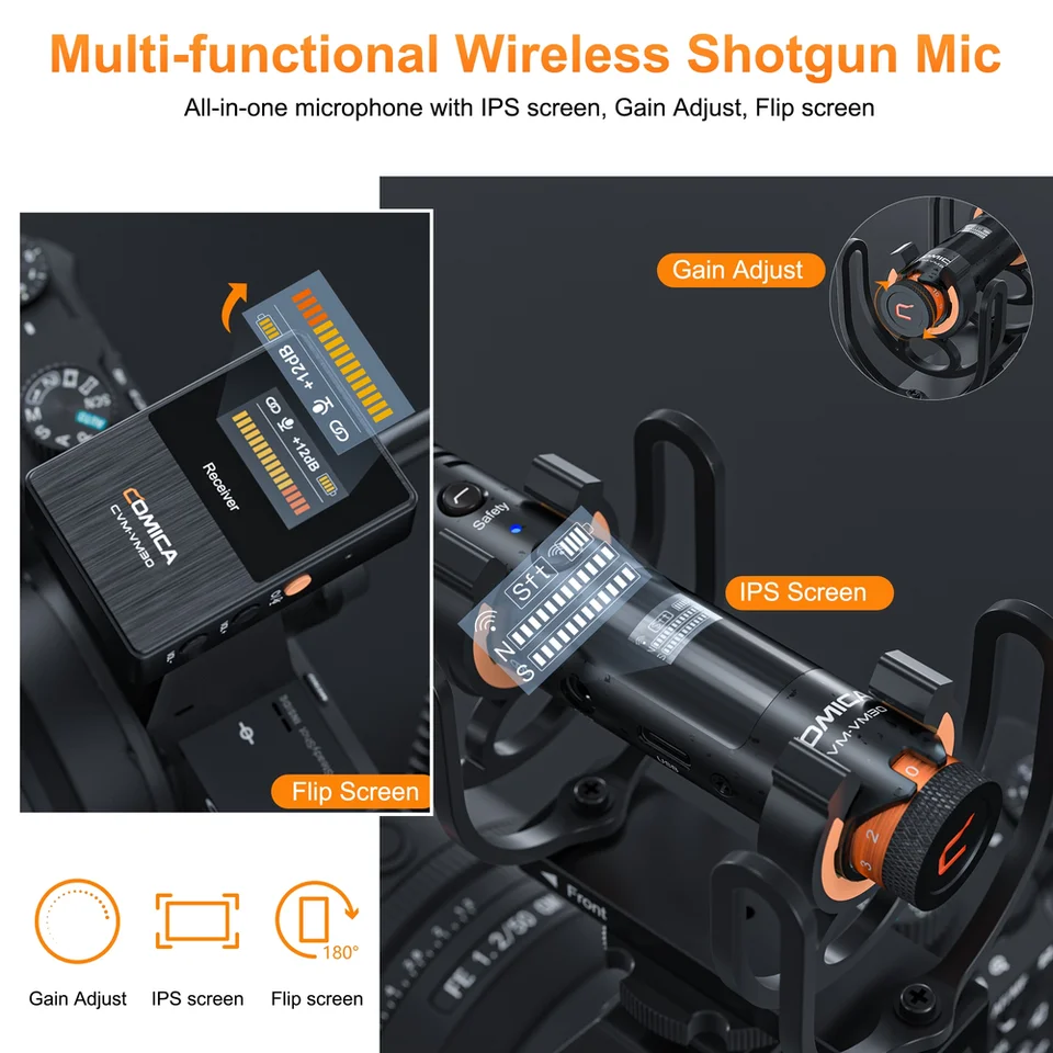 Comica-ワイヤレスShotgunマイク,cvm vm30,2.4g,dslrカメラ