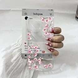 Aesthetic Pink Magnolia Flower Phone Case - Shockproof Clear Hard Cover - iPhone 11 (Style 1)