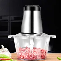 Electric Meat Grinder Food Processor with Bi-Level Blades Garlic Onion Chopper Large Capacity for Meat Nuts Onion Garlic 1