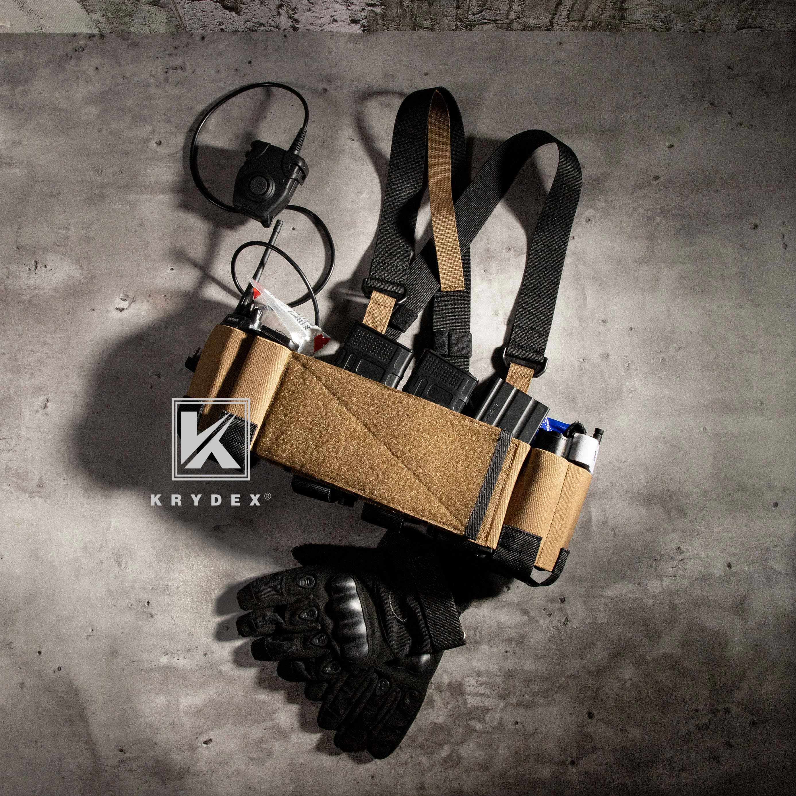 KRYDEX Tactical 556 Ready Chest Rig ukryty Carry Low Vis elastyczny karabin Cummerbund 5.56 i kamizelka na klatkę piersiową 9mm