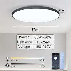 Smart LED Ceiling Lamp with Adjustable Brightness and App - Controlled Features for Bedroom and Living Room (Changeable)