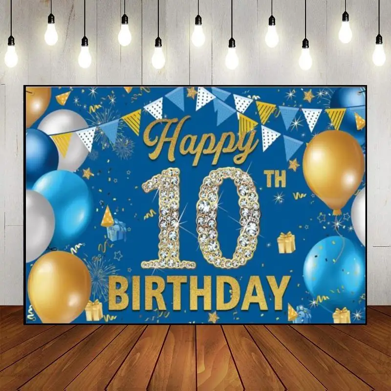 Happy 10Th Birthday Cake Stand Sfondo Vintage Boy Comunione Sweet Green Screen Banner Girl Invito Golden Hotwheels Smash
