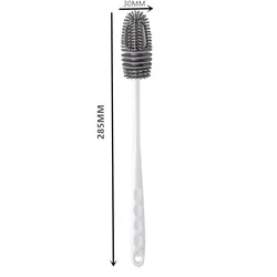 Versatile Long - Handle Silicone Cleaning Brush for Bottles and Glassware (1PCS White)