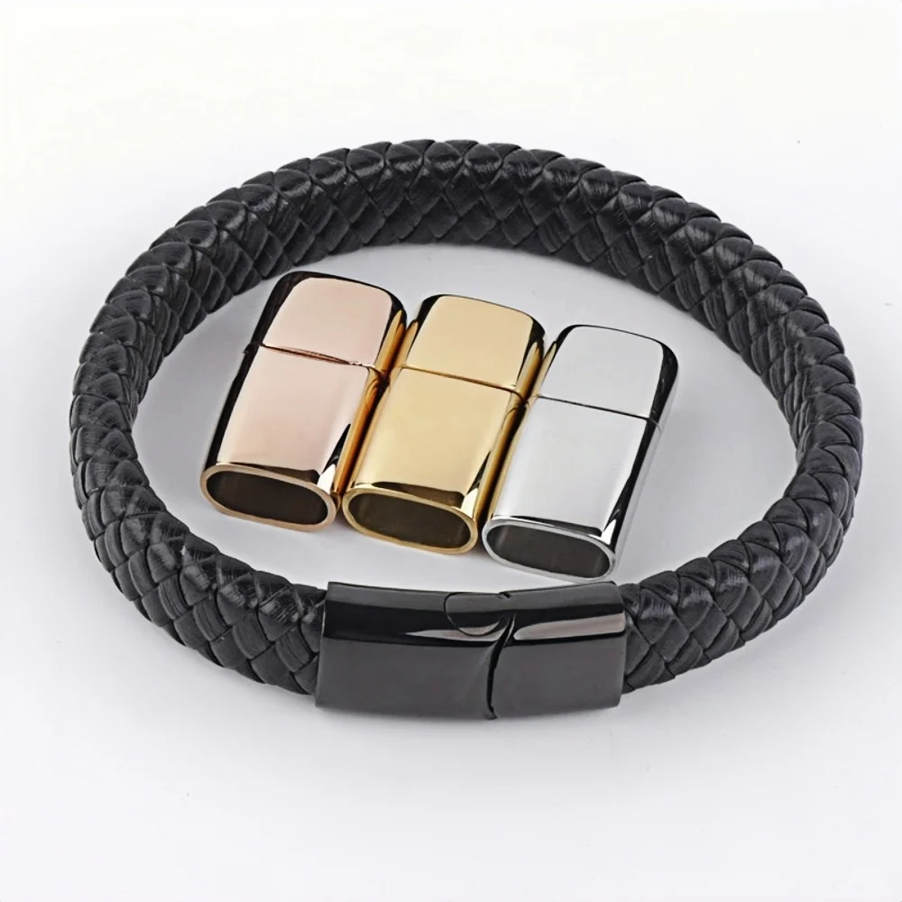 Stainless Steel Magnetic Clasps Hole 12*6mm 8*4mm 10*5mm for Leather Cord Bracelet Magnet Lace Buckle Diy Jewelry Making Clasp