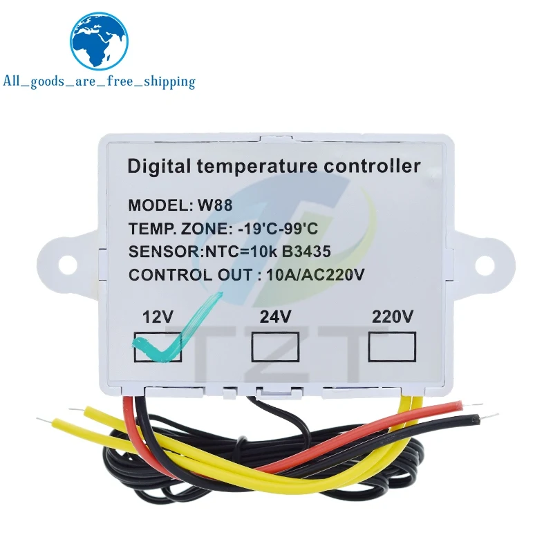 XH-W1411 W88 온도 조절기 LED 디지털 온도 컨트롤러 12V/220V 10A 스위치 온도계 스마트 온도 조절 장치 W1411