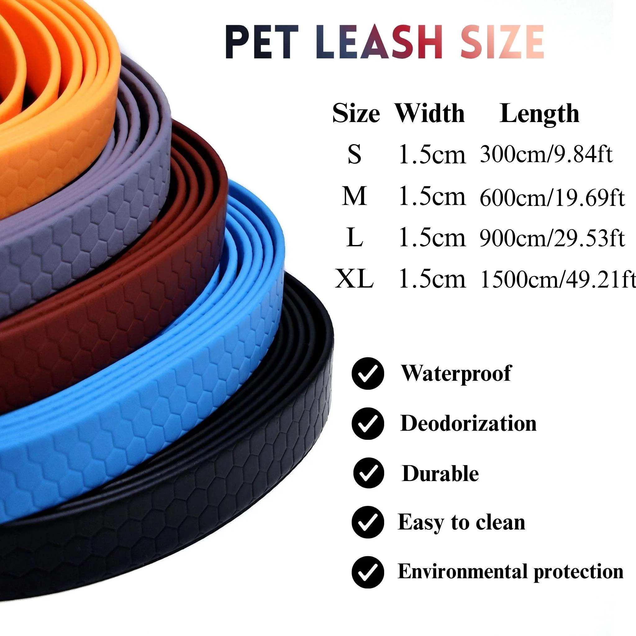Laisse pour chien imperméable en pvc texturé avec boucle dorée_voghion.com