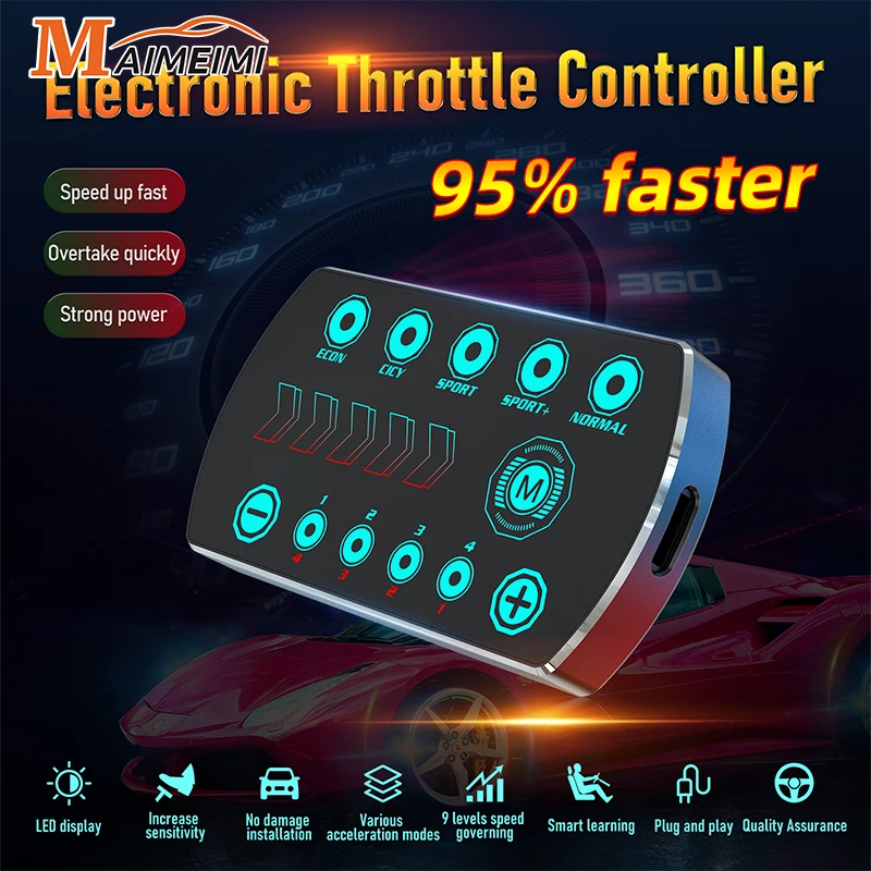 

Car Throttle Response Controller 9 Drive 10 Modes Fine-tuning Speed Up Racing Accelerator Potent Booster Tuning Parts Accessory