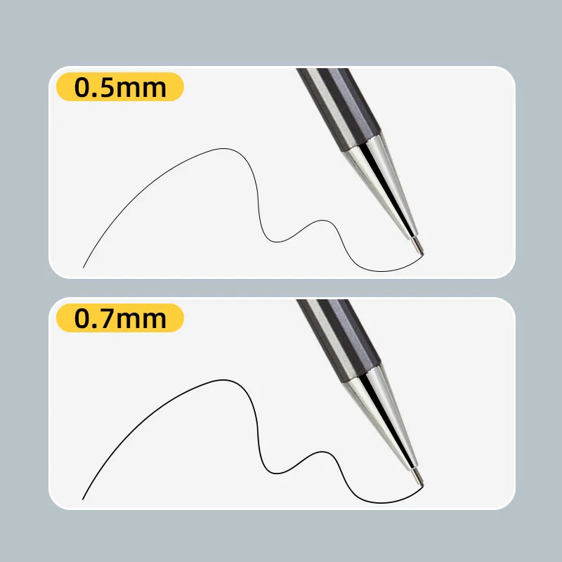 Deli Metal Mechanical Pencil 0.7mm 2B Lead Pencil Refill for Kids Writing Sketching Art Drawing Stationery Automatic Pencil Set 2