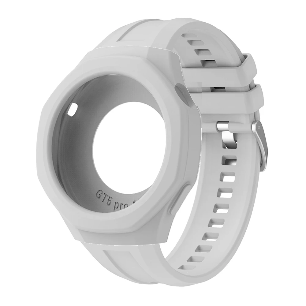 Silicone Strap and Case for 46mm Watch - Adjustable Single Color Wristband