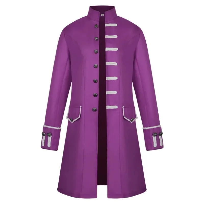 Men's Jacket Vintage Uniform Victorian Frock Coat Gothic Steampunk Long Tailcoat 4