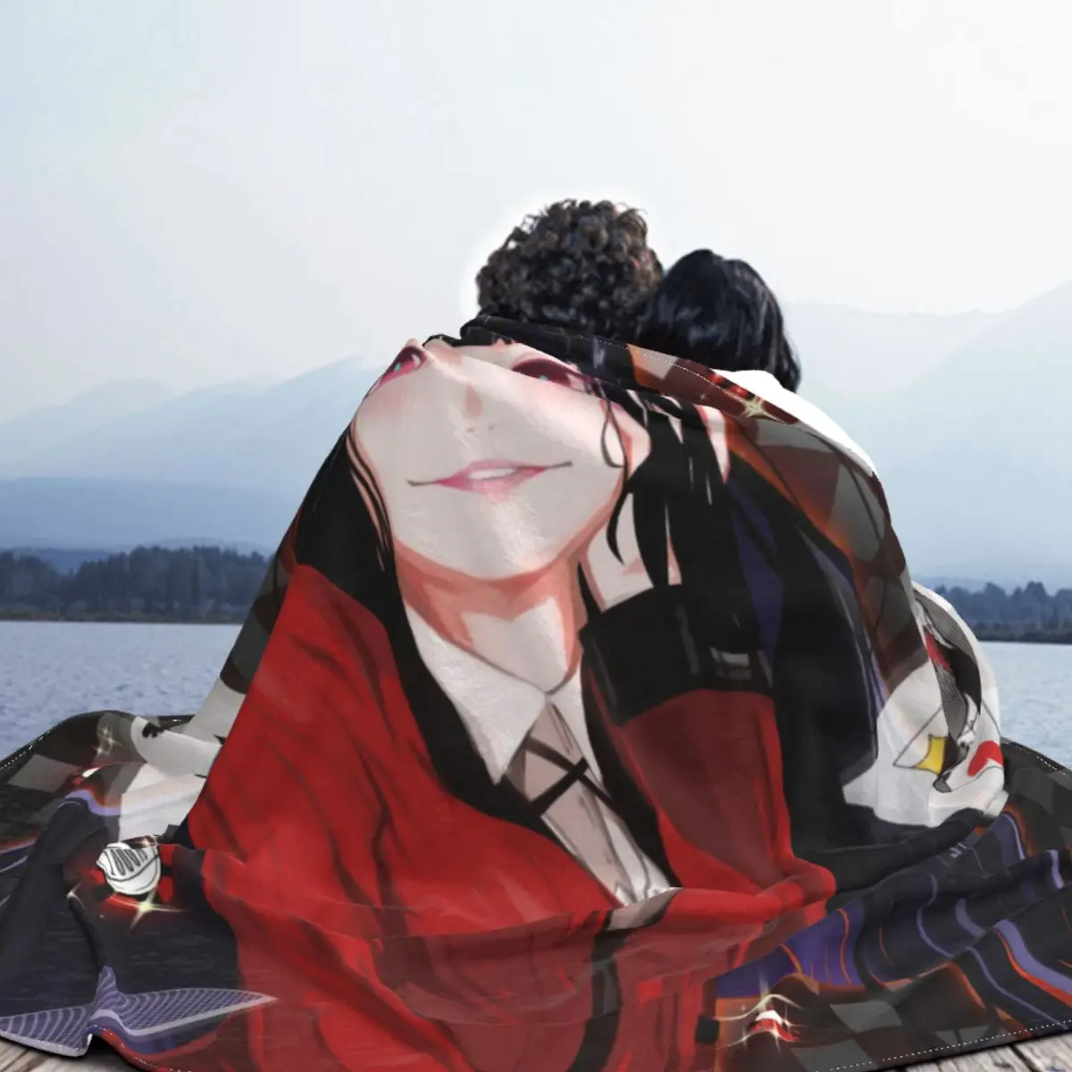 Jabami Yumeko Blanket Kakegurui Japan Anime Flannel Novelty Warm Throw Blanket for Chair Covering Sofa Decoration