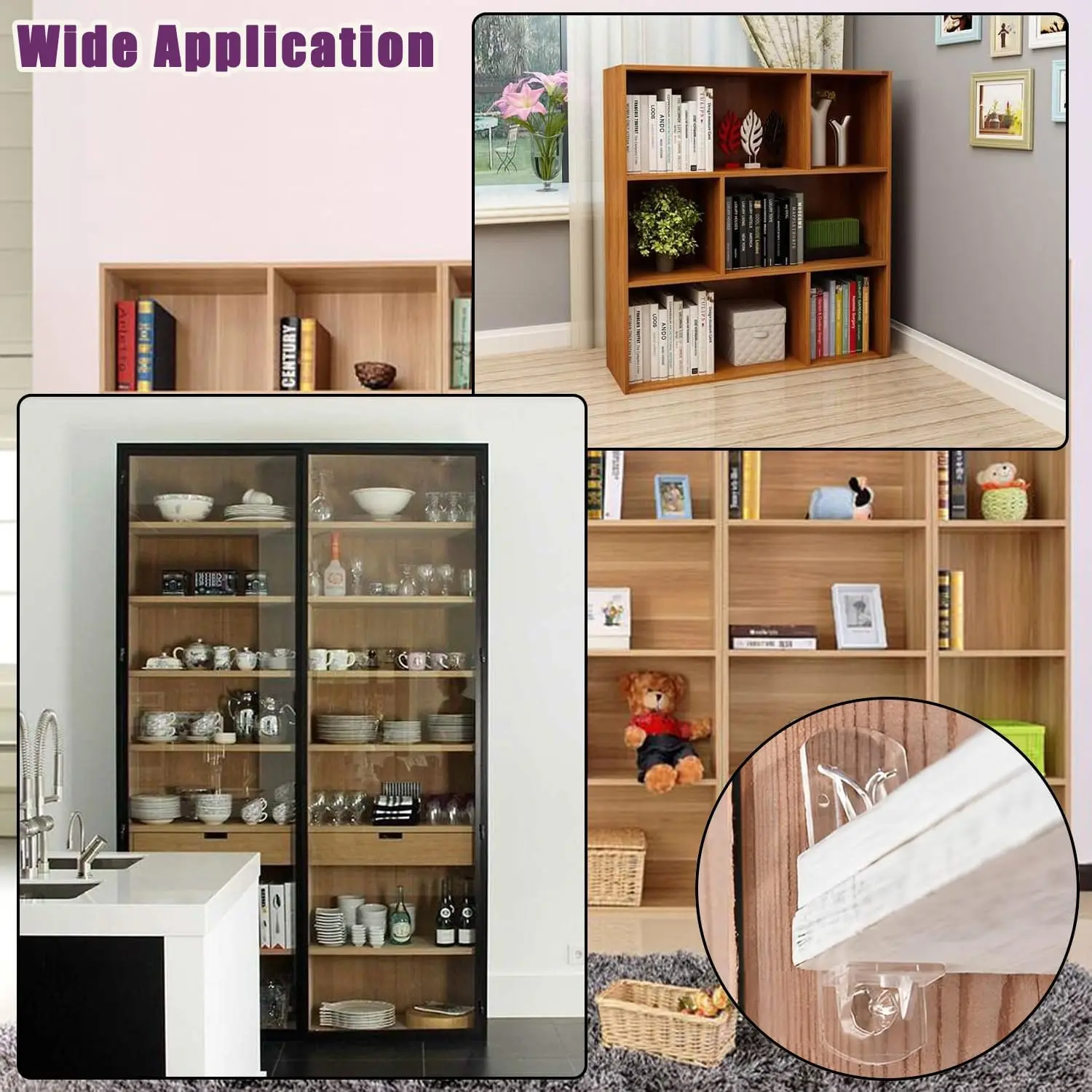 Plastic Locking Shelf Support Pegs 20pcs 6.9mm Self-Locking Bracket Clips For Furniture Book Shelves