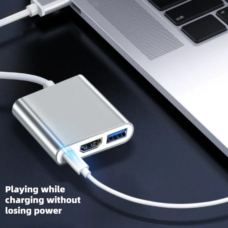 PHONEPACE 3-in-1 USB C Hub with 4K Adapter for Laptop & Phone