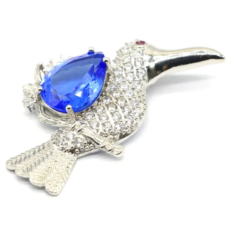 9g Real Customized 925 Solid Sterling Silver  PENDANT Bird Shape Pink Tourmaline Golden Citrine Green Peridot Violet Tanzanite C