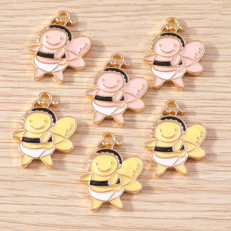 Tusember 10 Stück Insekten-Anhänger aus Emaille, niedliche Honigbienen-Charms für Halskette, Ohrringe, Armband, DIY-Schmuckherstellung, Zubehör – Detail 8