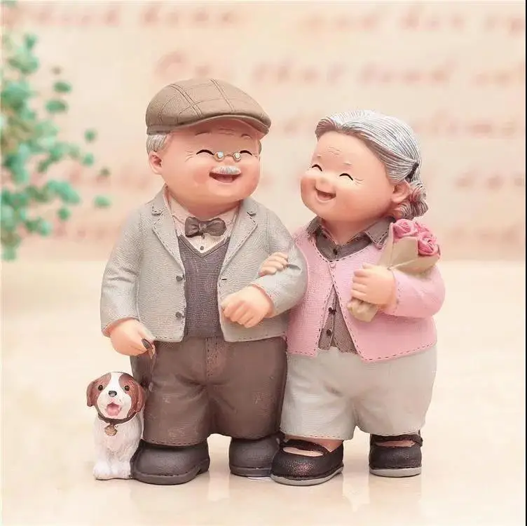 

Creative ornaments old man old lady sculpture Figurine room decor couple Resin Statue wedding birthday gifts Art home decoration