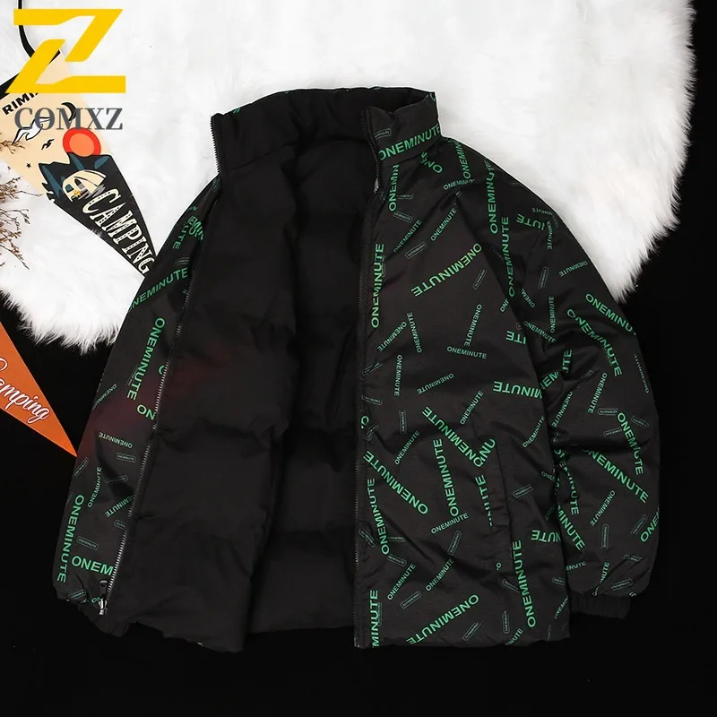 Men's Winter Reversible Padded Jacket Thermal Double-Sided Parka Bread Style Coat Windproof Thickened Fleece Lined Outerwear2025