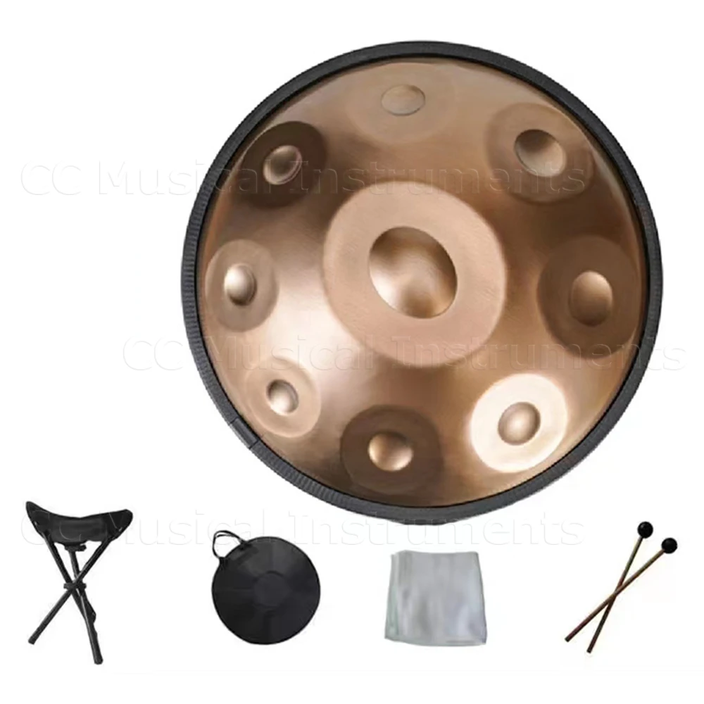 Steel Tongue Drum for Yoga Meditation Percussion Instrument 9 Tone Handpan 440Hz 18 " Gift for Beginner
