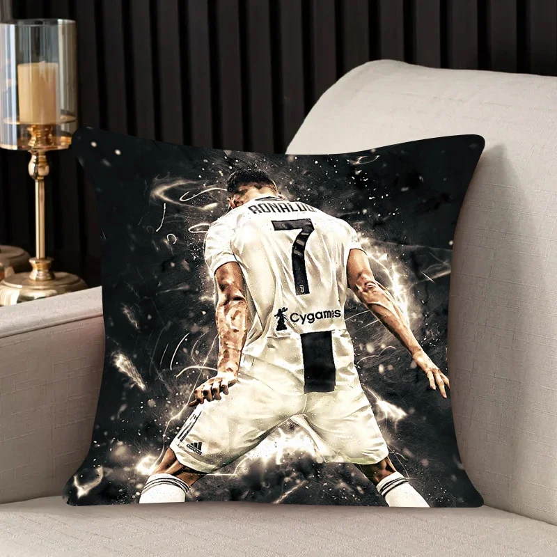 Cushion Cover 45*45 CR7 Cristiano Ronaldo Couple Pillow Pillowcases for Pillows 40x40 Sofa Cushions Fall Decor Pillowcase 4