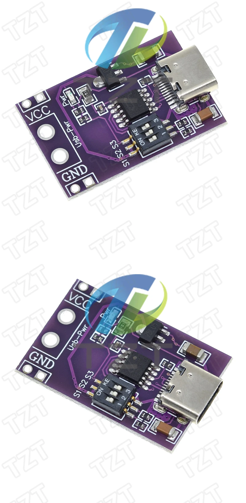 Typ-C USB PD/QC/AFC Schnellladung Decoy Trigger Unterstützung 5V 9V 12V 15V 20V Festspannungsausgang für Telefon Solar Schnellladegerät – Detail 5