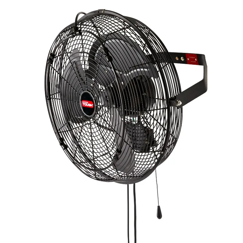 

Hyper Tough 18 inch Outdoor Wall Mounted Fan with Misting Kit, 3 Blades, Black neck fan wall fan