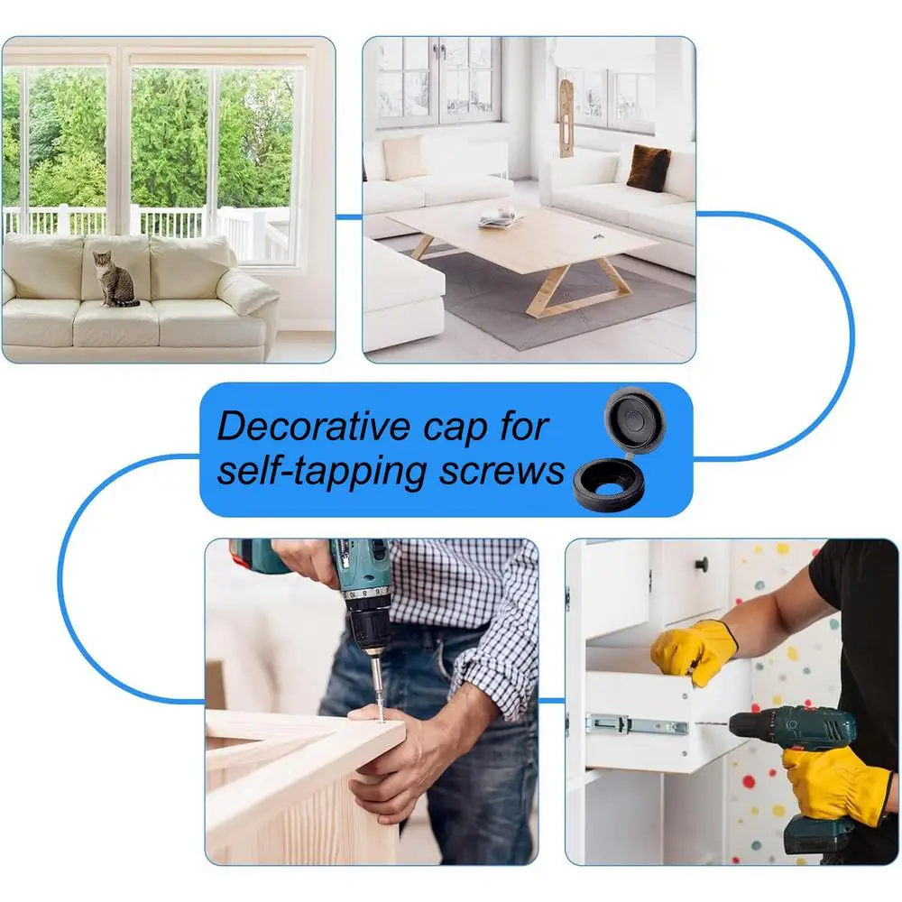 Description Picture 3 of itemScrew Cap Covers 100x Caps for Screws M4 Shutter Screw Caps Multi-function Hinged Screw Cover Caps Fold Screw Snap Covers