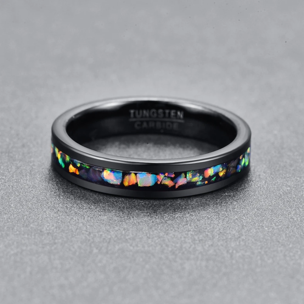 Opal Tungsten Carbide Wedding Rings wedding rings finger rings opal rings