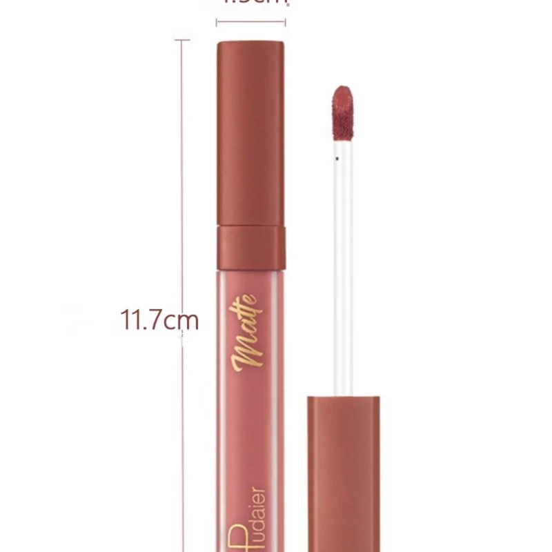 

Matte Surface Brown Lip Lacquer European and American Eating Soil Brown Chocolate Color Waterproof Liquid Lipstick Niche