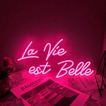 La Vie Est Belle LED Neon Sign Bellissima decorazione da parete con luce a LED per matrimoni, feste di compleanno, ristoranti, bar, decorazioni per la casa