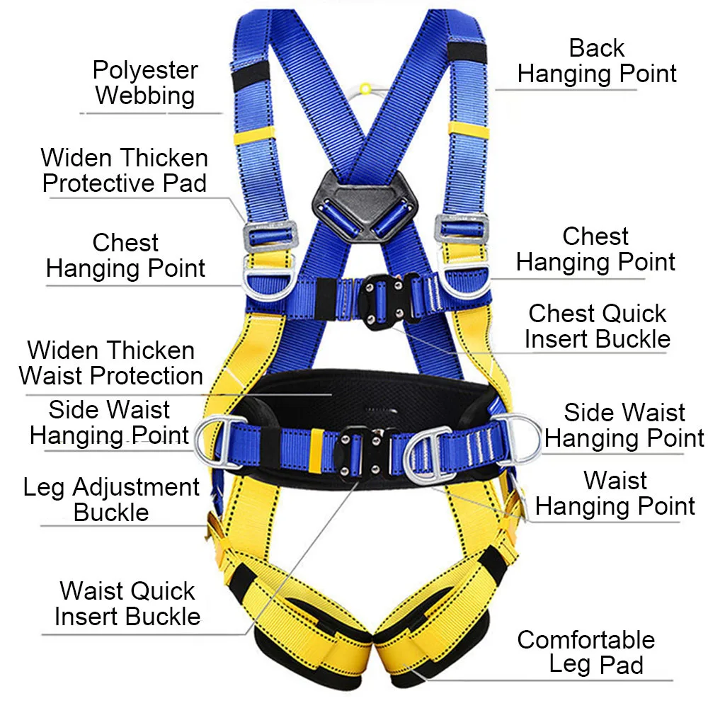 Full Body 5 Point Safety Belt High Altitude Work Safety Harness