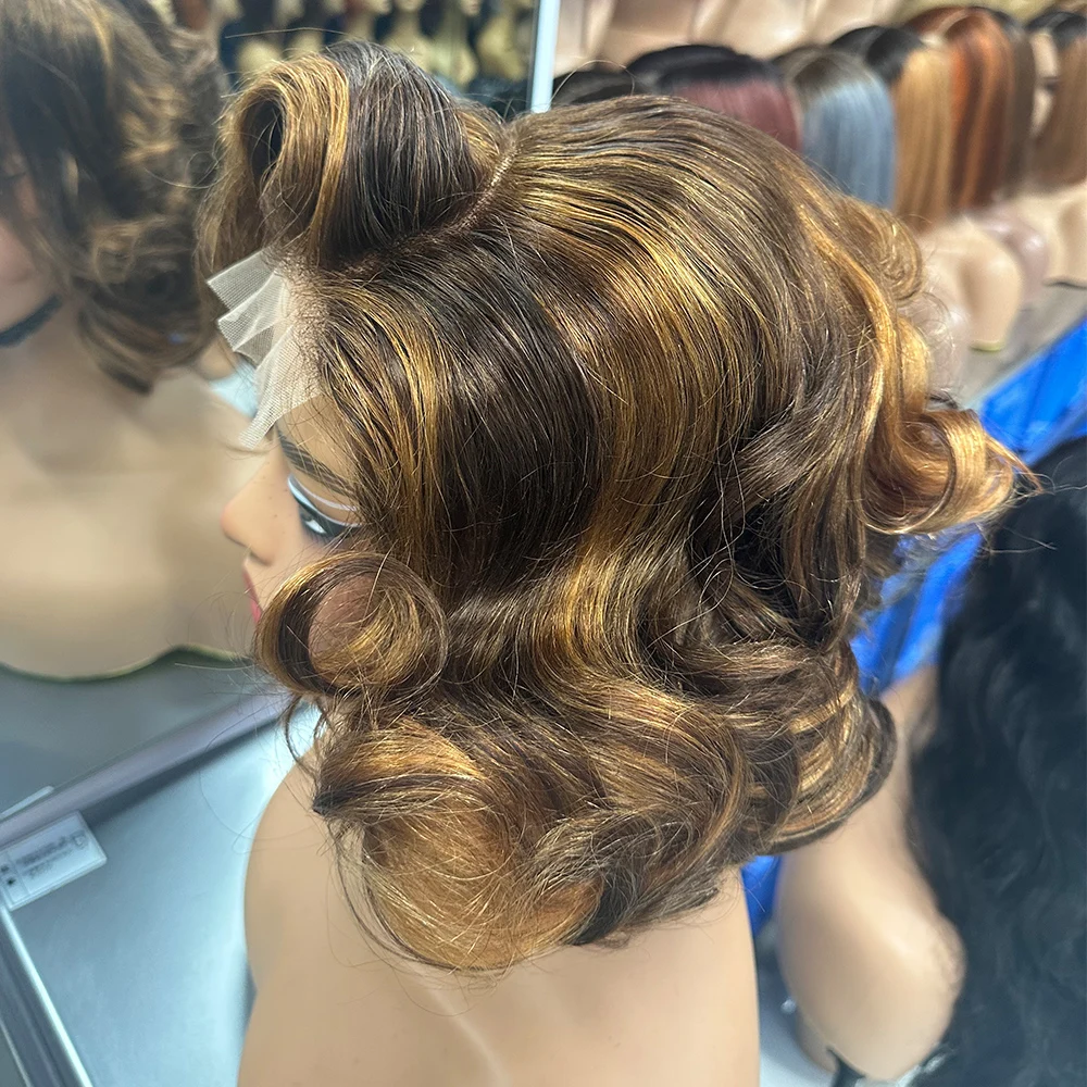 5x5 Lace Closure Wig 250% Density Short Loose Bouncy Wig 100% Human Hair Loose Bouncy Human Hair Wig For Black Women