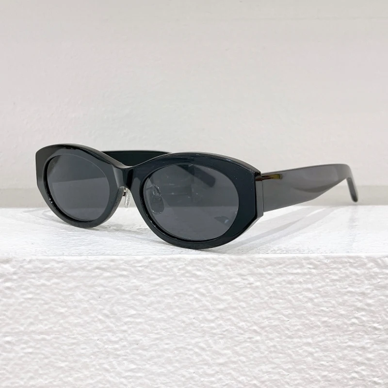 

Women Oval Round Sunglasses Acetate Black Classic Fashion Outdoor Party Travel Model Personality Retro UV400 Luxury SUN GLASSES