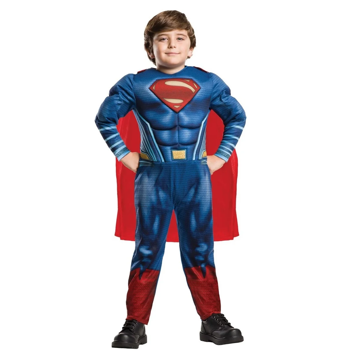 Movie Boys Captain Super hero Cosplay Muscle Jumpsuit Costume Superhero Cloak Halloween for Kid Man
