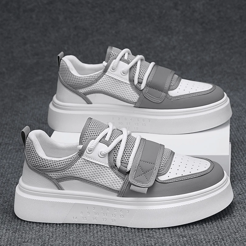 New Fashion Men Vulcanized Shoes Street Skate Outdoor Casual Shoe Mesh Breathable Autumn Anti Slip Sneakers Walking Shoes 3