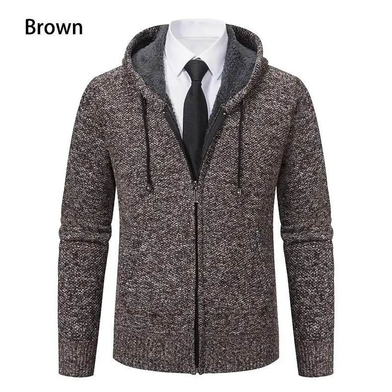

Men's Cardigan High-quality Men's Pullover Knitted Sweater Men's Solid Color Basic Business Casual Zipper Knitted Cardigan