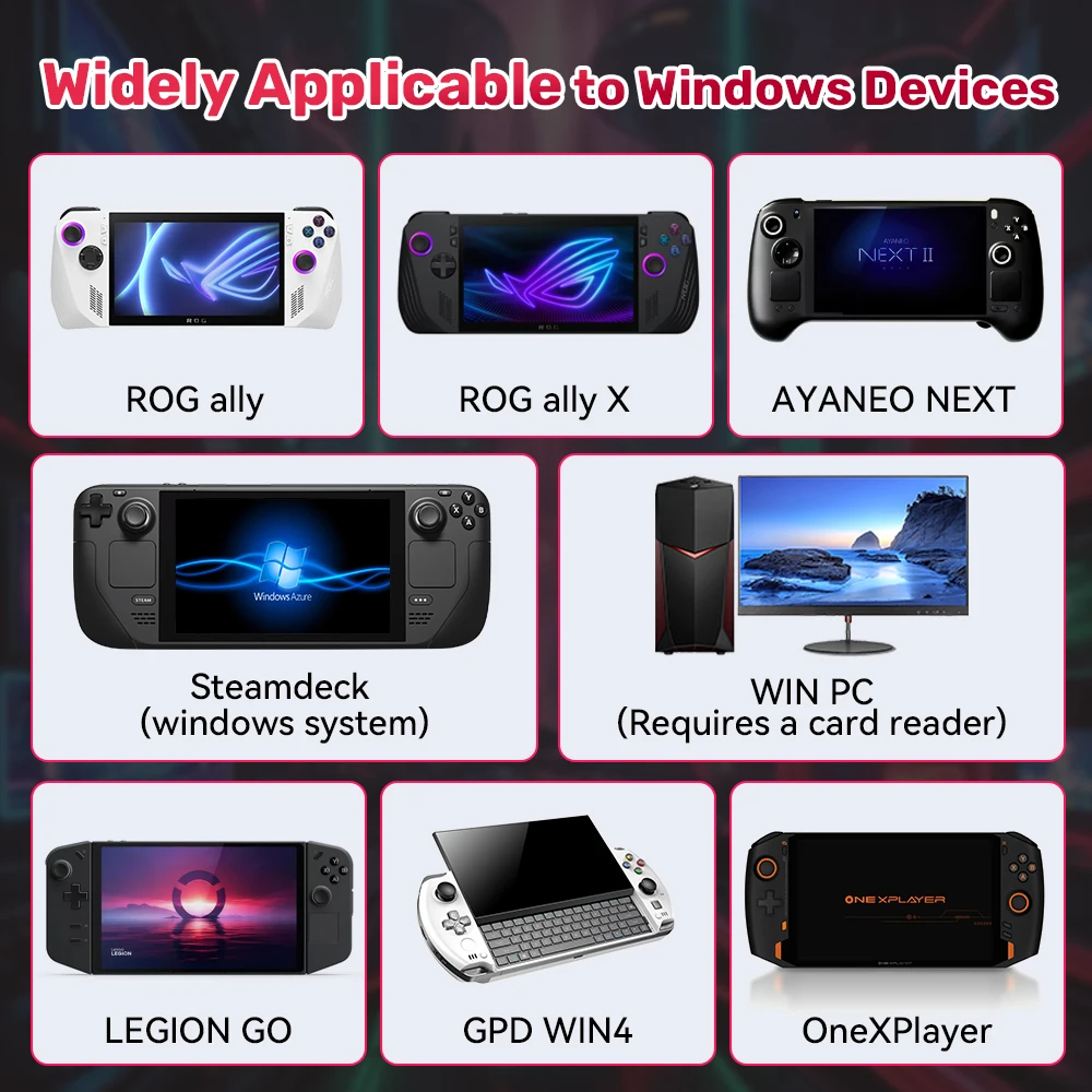 Scheda TF da gioco con giochi retrò 3168 e 2 giochi per PC per Rog Ally/Rog Ally X/GPD WIN4/LEGION GO/WIN PC e laptop Scheda da gioco da 8 GB Plug & Play 2