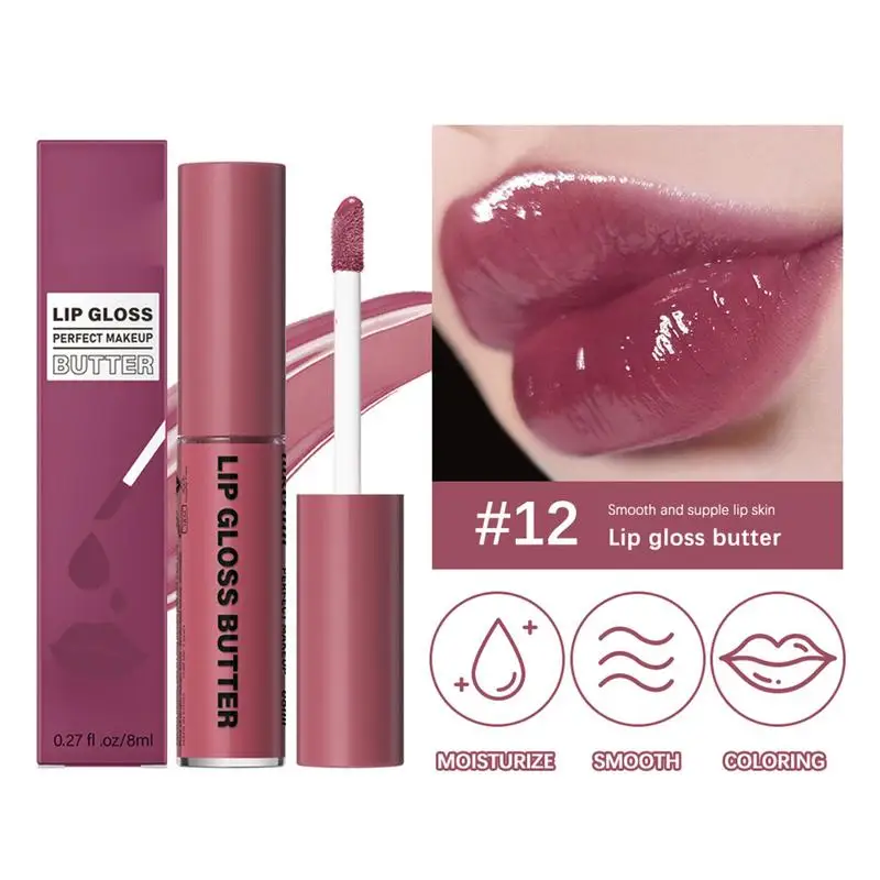 Glossy Lip Gloss Non-Sticky Liquid Lipstick with Slight Shine Lip Plumper Gloss Long-Lasting Lip Stain Peeling Skin Women Girls 3