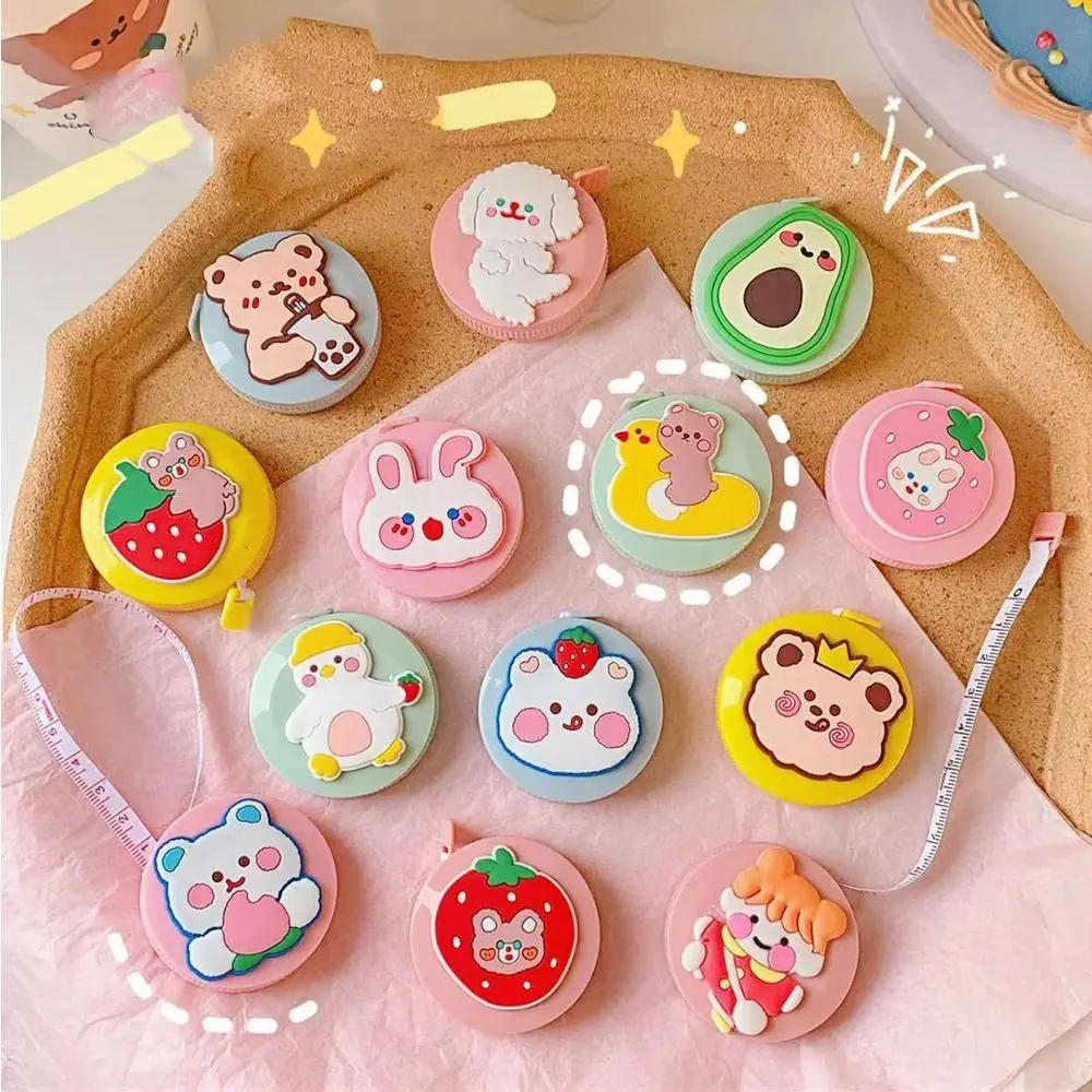 Tape Measure Flexible Cartoon Auto Shrink 150cm Centimeter Inch Soft Retractable Ruler Waist