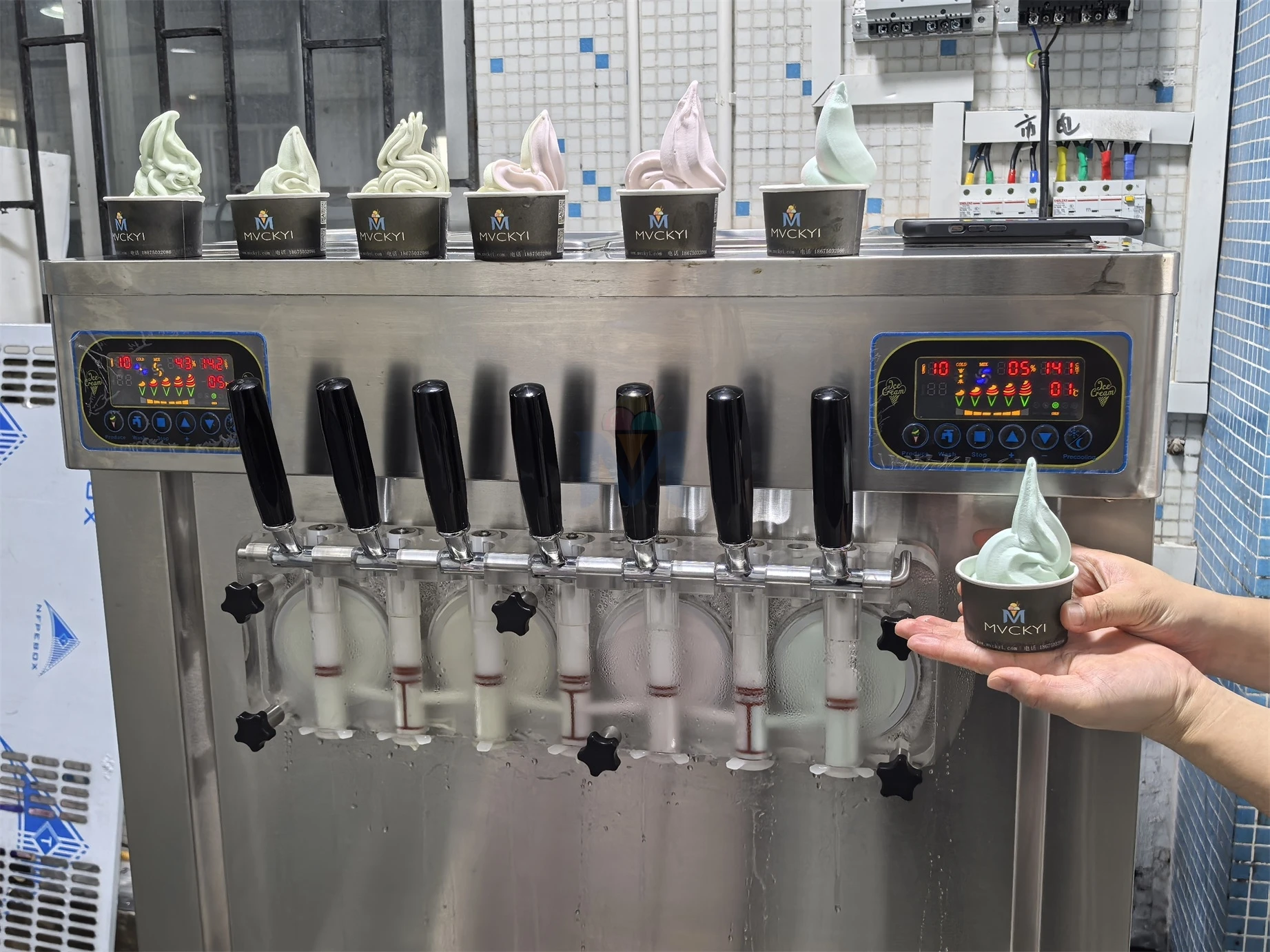 7 flavors high quality table top ice cream machine soft /soft serve ice cream machine/acai ice cream machine 5