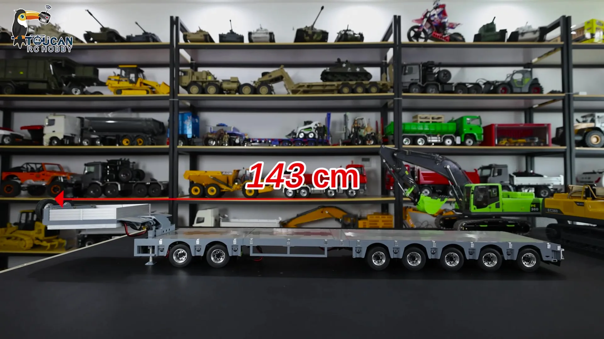 Furybear 1/14 Broshuis 2 + 5Axle Металлический тяжелый открывающийся радиоуправляемый прицеп