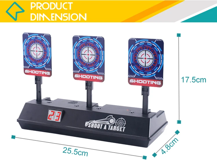 Auto-Reset Electric Target For Nerf Guns Bullets Toys For Beads Blaster Gun Gift Parts High Precision Scoring Practice Target