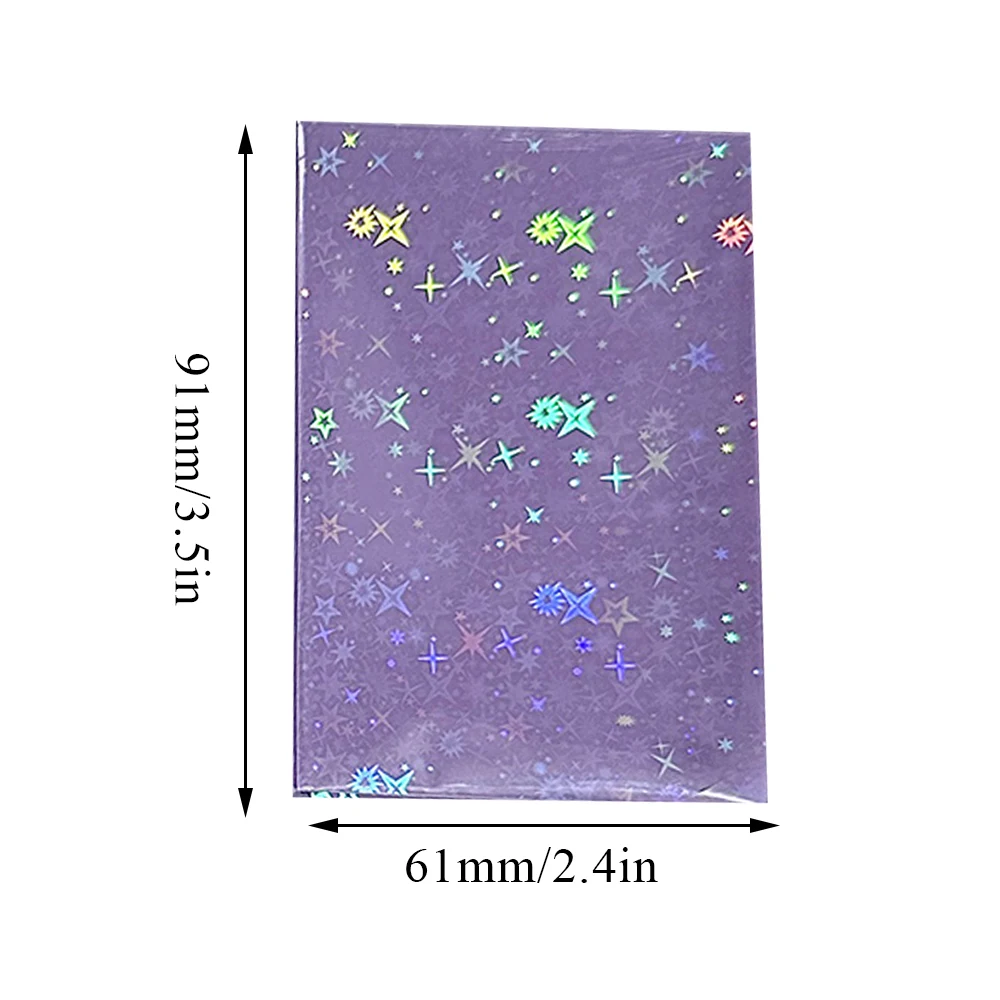 Glittery Star Love Heart Colored Ins Toploader Card Photocard Sleeves Idol Photo Cards Protective Storage Case 50pcs/pack display case