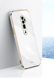 Sleek Plating Soft TPU Bumper Back Cover Case for Not with Ring Holder (WHITE)