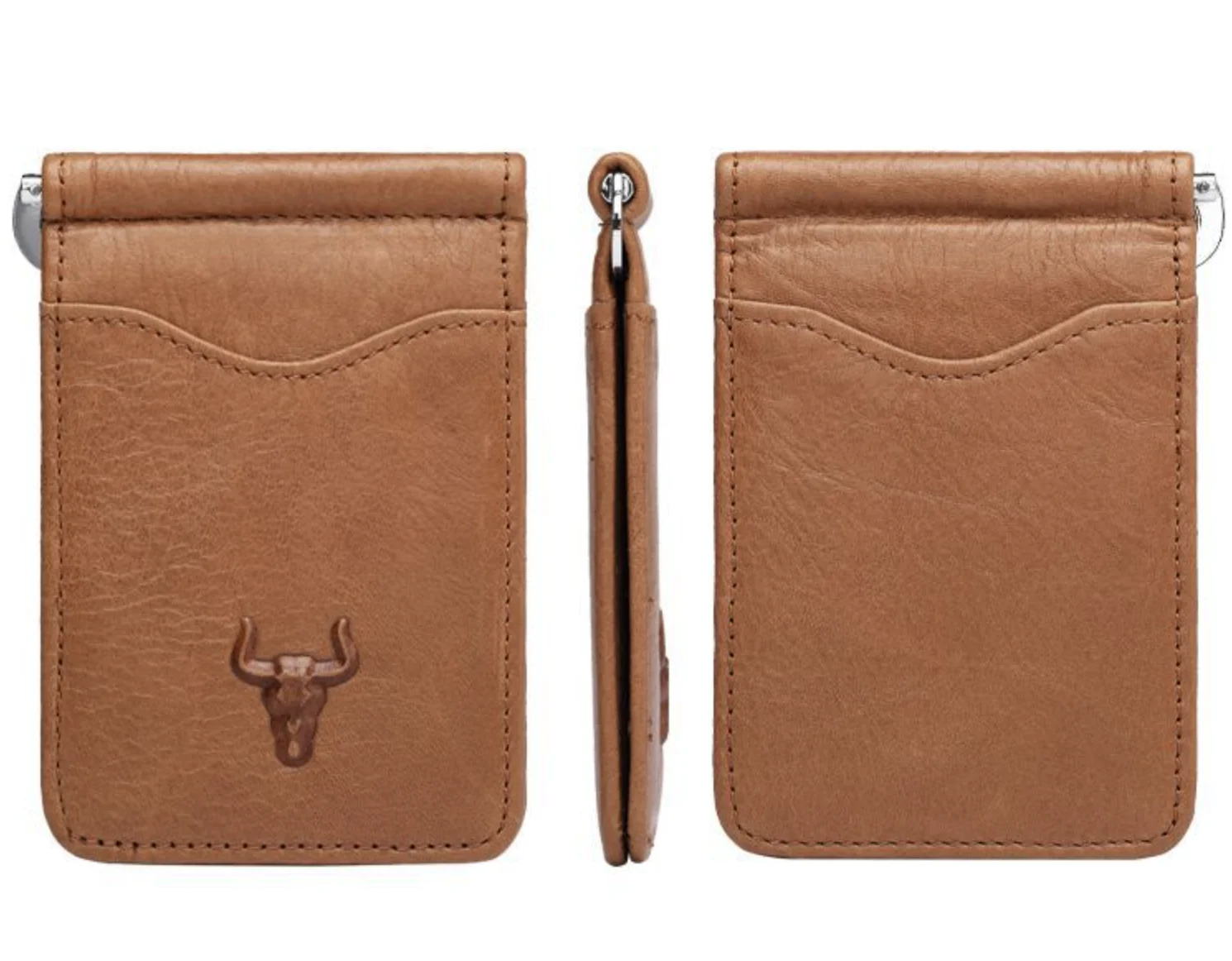 RFID Minimalist Wallet for Men Front Pocket Slim Credit Card Holder Real Leather