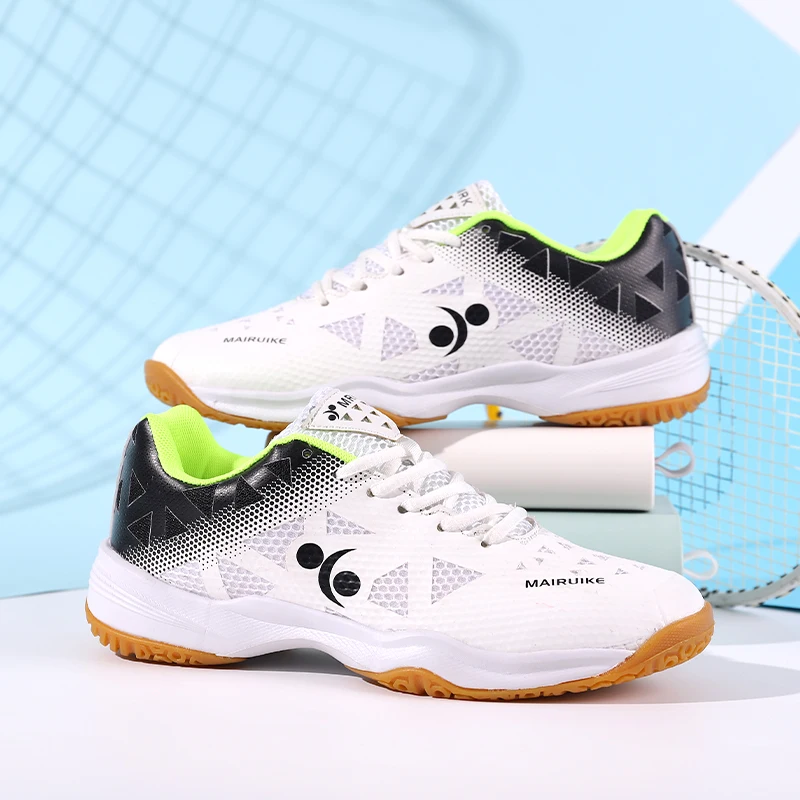 White Badminton Shoes for Men and Women, Shock-absorbing Youth Professional Sports Tennis Shoes, Tug-of-war Non-slip Shoes