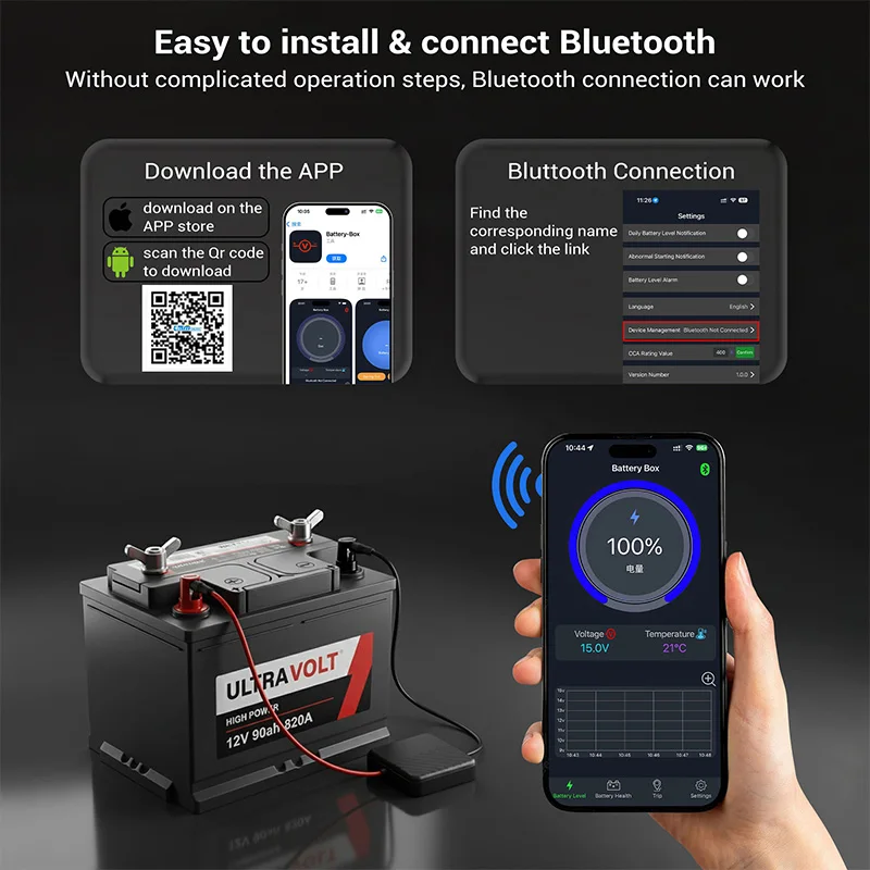 Heltec Wireless 12V Battery Monitor Battery Tester 12V SOC Battery Health Analyz