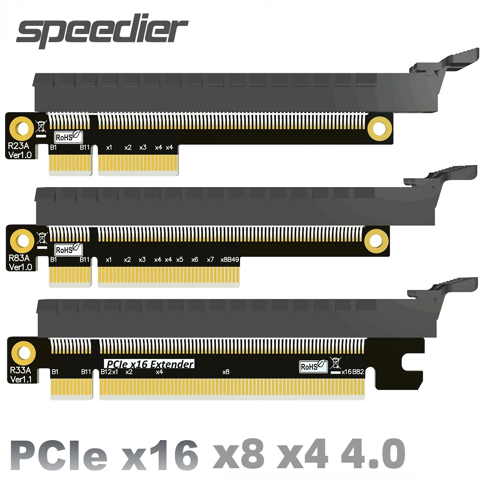 Pci express 4 0 x16 x8 x4 adapter increased height card gen4 pci e slot